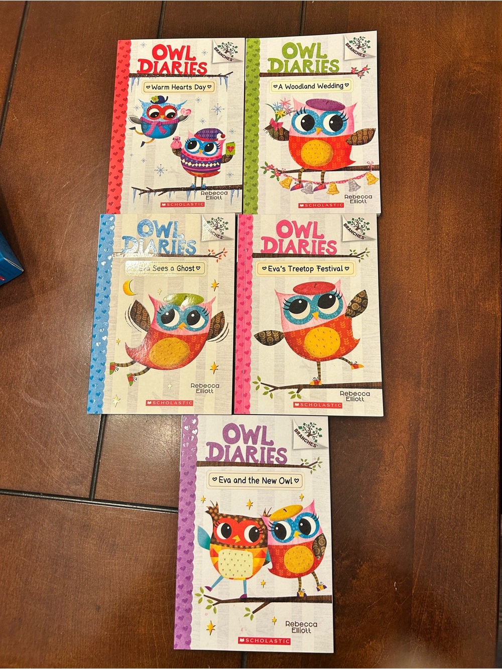 Scholastic Owl Diaries Set with Bright Red, Pink, Blue, Green, Purple Covers